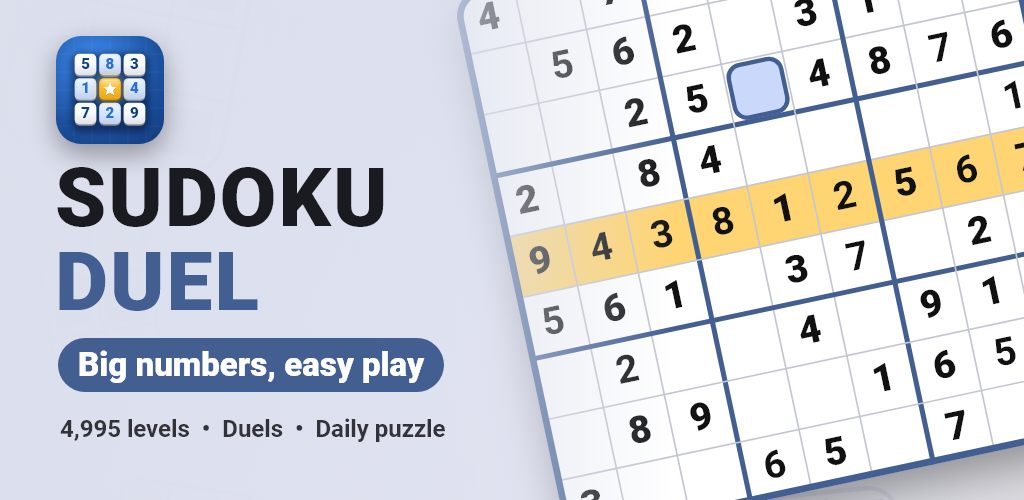 Sudoku Duel: Big numbers, easy play